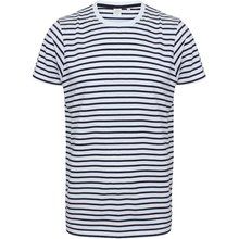 Camiseta marinera unisex algodón White / Oxford Navy XXS