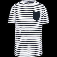 Camiseta marinero con bolsillo White / Navy Stripes S