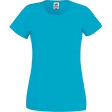 Camiseta mujer algodón cuello redondo entallada Azur Blue XS