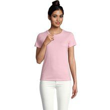 Camiseta Mujer Algodón Semi-Peinado Rosa Caramelo M