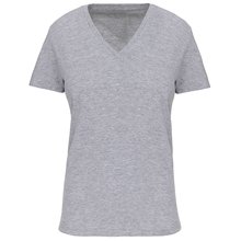 Camiseta de mujer cuello de pico Gris XL