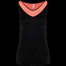 Camiseta de pádel sin mangas Black / Coral XS