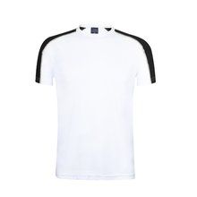 Camiseta técnica blanca con franja de color Neg S