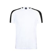 Camiseta técnica blanca con franja de color Negro S