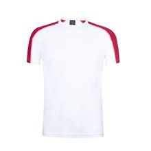 Camiseta técnica blanca con franja de color Rojo XXL
