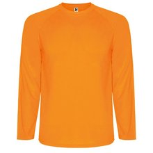 Camiseta técnica manga larga ranglán NARANJA FLUOR 2XL