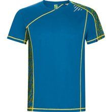 Camiseta Técnica Manga Ranglán Paneles Estampados PRINT RUN ROYAL L