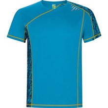 Camiseta Técnica Manga Ranglán Paneles Estampados PRINT RUN TURQUESA M