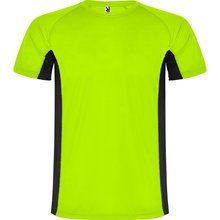 Camiseta técnica de poliéster VERDE FLUOR/NEGRO 12