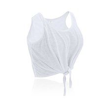 Camiseta Top Fresco de Tirantes con Nudo Blanco L