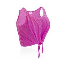 Camiseta Top Fresco de Tirantes con Nudo Fucsia Fluor S