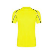 Camiseta Transpirable con Tiras Reflectantes Amarillo Fluor L