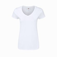 Camiseta V-Neck Entallada Algodón Mujer Bla XS