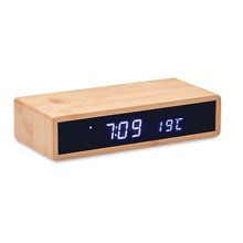 Cargador 5W Reloj Despertador y Temperatura Madera