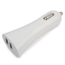 Cargador Coche Doble USB Blanco