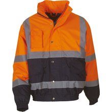 Cazadora alta visibilidad impermeable acolchada Hi Vis Orange / Navy S