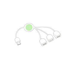 Cable de Carga con 3 puertos USB 2.0 | Parte trasera circular | 20 x 20