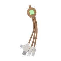 Cable cargador USB eco corcho caña | Cara A Centrado