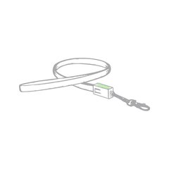 Cable plano USB cargador con conexión Tipo C y cierre de mosquetón metálico | En la superficie plana