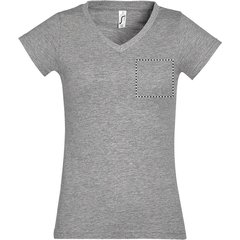 Camiseta Mujer Entallada Algodón Escote Pico | Pecho