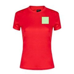 Camiseta técnica mujer en variedad colores con diseño en espalda y mangas transpirable | Area 1