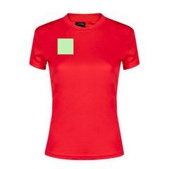 Camiseta técnica mujer en variedad colores con diseño en espalda y mangas transpirable | Area 2