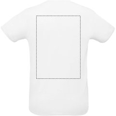 Camiseta Unisex 130g Sublimable en Blanco  | Trasero | 280 x 400