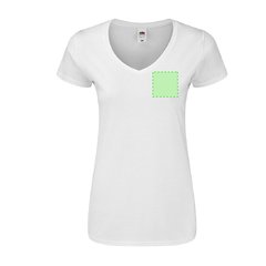 Camiseta V-Neck Entallada Algodón Mujer | Area 1 | 80 x 80