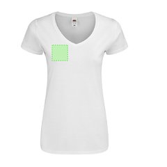 Camiseta V-Neck Entallada Algodón Mujer | Area 2 | 80 x 80