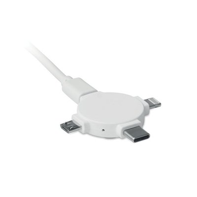 Cable de Carga 3 en 1 Personalizable Blanco