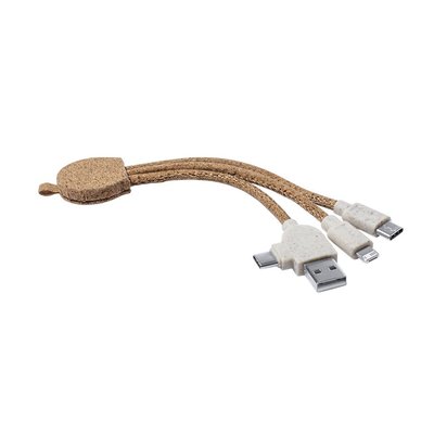 Cable cargador USB eco corcho caña