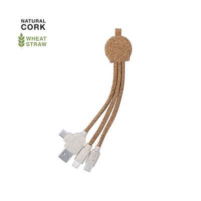 Cable cargador USB eco corcho caña