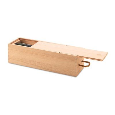 Caja para 1 botella de vino en madera de paulownia