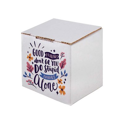 Caja Automontable Blanca para Tazas