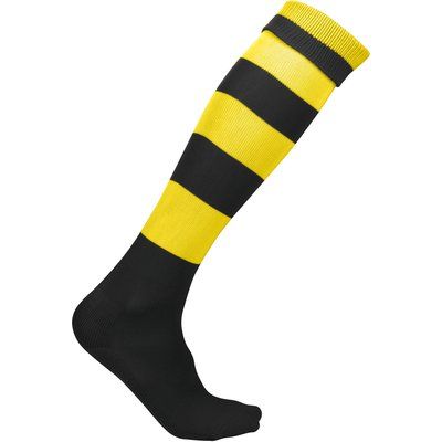 Calcetines altos a rayas unisex Black / Sporty Yellow 27/30 EU