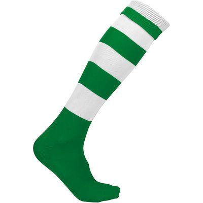 Calcetines altos a rayas unisex Dark Green / White 39/42 EU