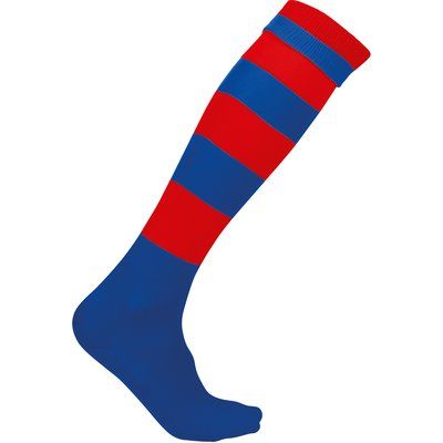 Calcetines altos a rayas unisex Dark Royal Blue / Sporty Red 27/30 EU