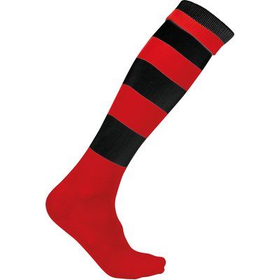 Calcetines altos a rayas unisex Sporty Red / Black 31/34 EU