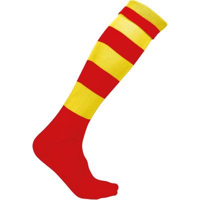 Calcetines altos a rayas unisex Sporty Red / Sporty Yellow 43/46 EU