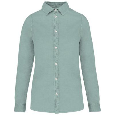 Camisa ajustada eco mujer Washed Jade Green S