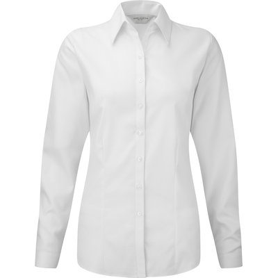 Camisa ajustada manga larga mujer Blanco XXL