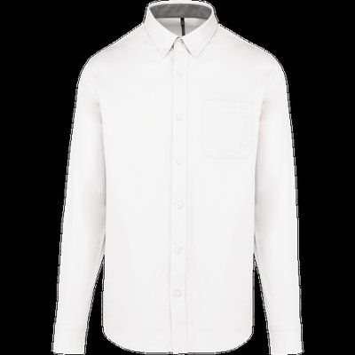 Camisa de algodón con bolsillo y cuello con botones White L