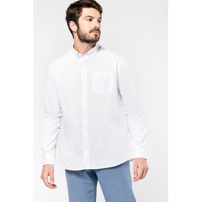 Camisa de algodón con bolsillo y cuello con botones