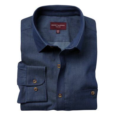 Camisa de algodón entallada Denim 15 UK