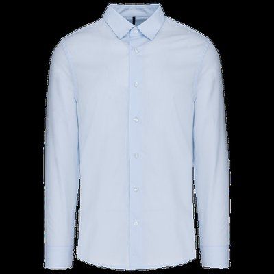 Camisa algodón para hombre entallada Striped Pale Blue / White 3XL