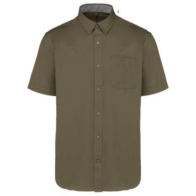 Camisa de algodón manga corta hombre Light khaki L