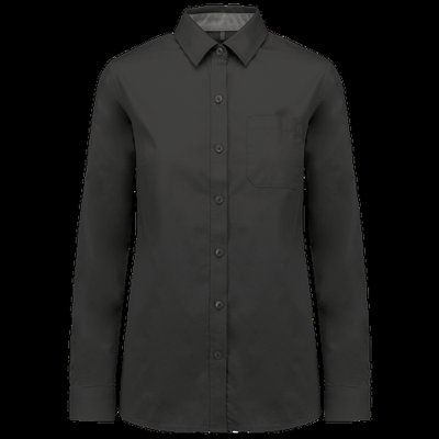 Camisa de algodón de manga larga DARK GREY M