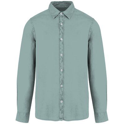 Camisa algodón orgánico hombre Washed Jade Green L