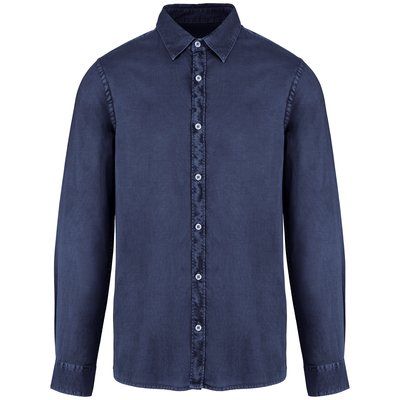 Camisa algodón orgánico hombre Washed Navy L