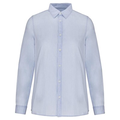 Camisa de algodón orgánico mujer Azul S